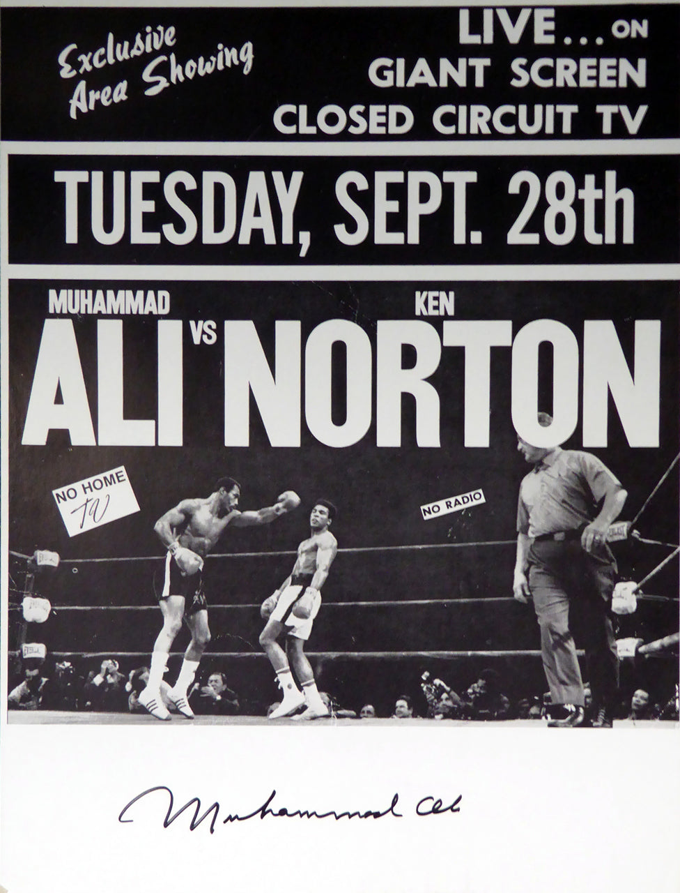 Muhammad Ali Autographed 15x19 Fight Poster Photo PSA/DNA #AB11583