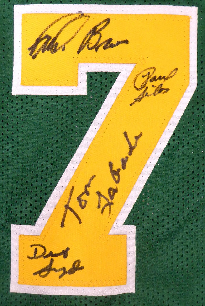 1978-79 NBA Champions Seattle Supersonics Multi Signed Autographed Green Jersey With 9 Signatures Including Fred Brown & Lenny Wilkens MCS Holo Stock #145849