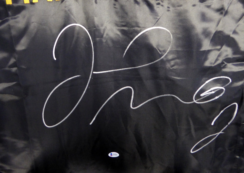 Floyd Mayweather Jr. Autographed Black Boxing Robe Beckett BAS Stock #121804