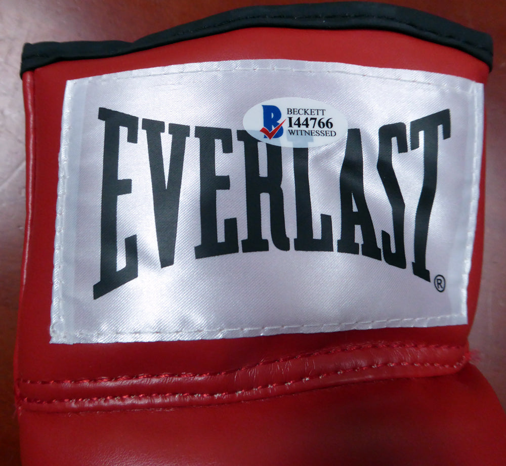 Floyd Mayweather Jr. Autographed Red Everlast Boxing Glove RH Beckett BAS Stock #121800
