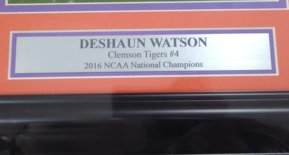 Deshaun Watson Autographed Framed 8x10 Photo Clemson Tigers Beckett BAS Stock #123686