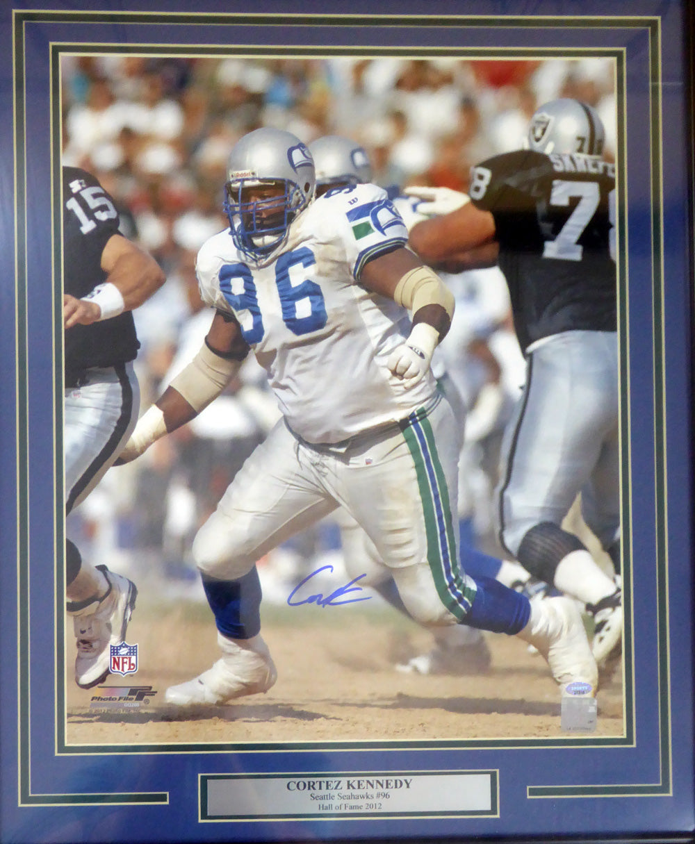 Cortez Kennedy Autographed Framed 16x20 Photo Seattle Seahawks MCS Holo Stock #123740