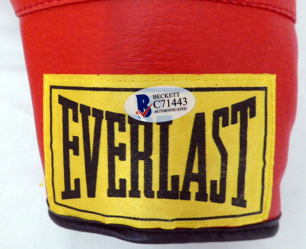 Jimmy Ellis Autographed Red Everlast Boxing Glove Beckett BAS #C71443