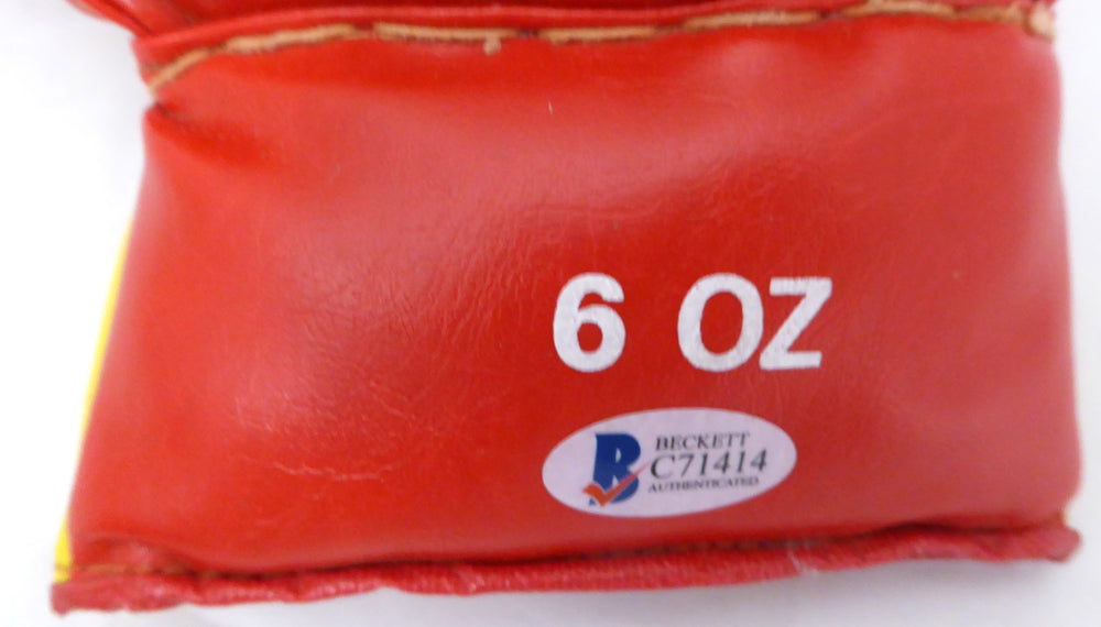 Sir Henry Cooper Autographed Red Boxing Glove Beckett BAS #C71414
