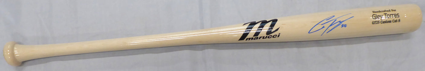 Gleyber Torres Autographed Blonde Marucci Game Model Baseball Bat Tigers Yankees Beckett BAS Stock #154968