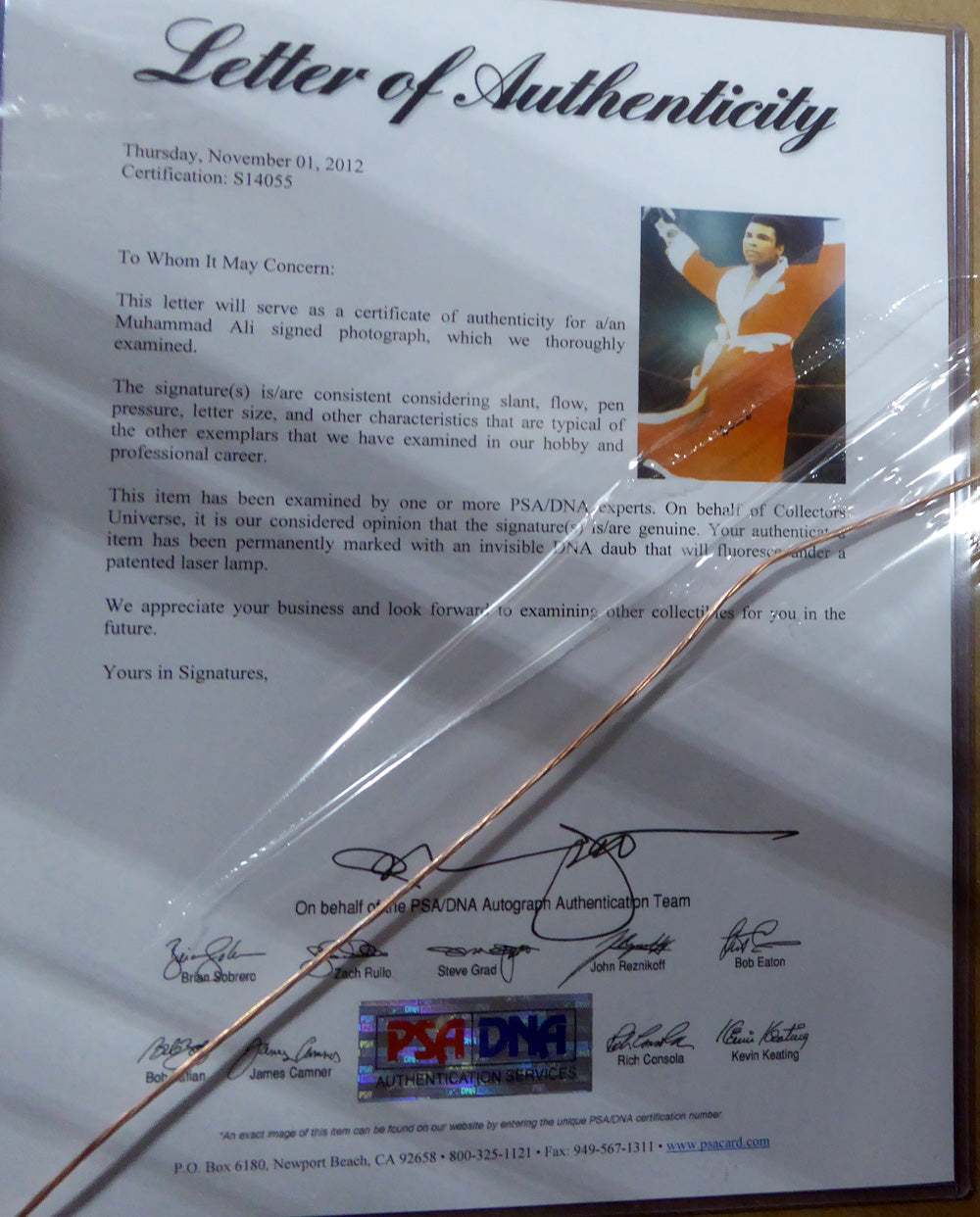 Muhammad Ali Autographed Framed 16x20 Photo PSA/DNA #S14055