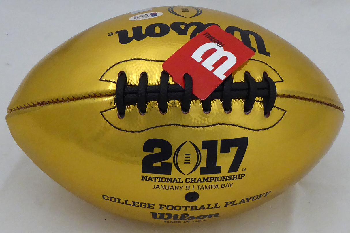 Deshaun Watson Autographed Wilson Gold Limited Edition Clemson Tigers National Champions Football (Smudged) Beckett BAS #I41472