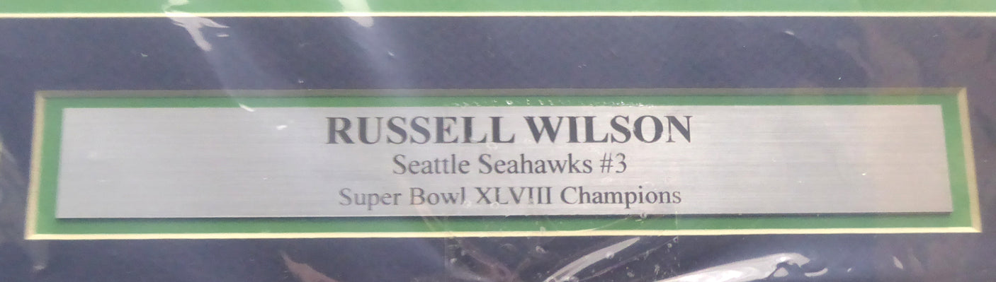 Russell Wilson Autographed Framed 16x20 Photo Seattle Seahawks RW Holo Stock #160826