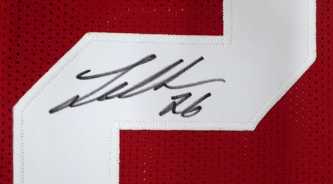 Alabama Crimson Tide Landon Collins Autographed Red Jersey Beckett BAS Stock #160991