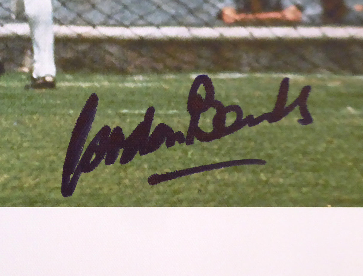 Pele & Gordon Banks Autographed Framed 20x30 Canvas Photo "The Greatest Save" 1970 World Cup Beckett BAS Stock #177858