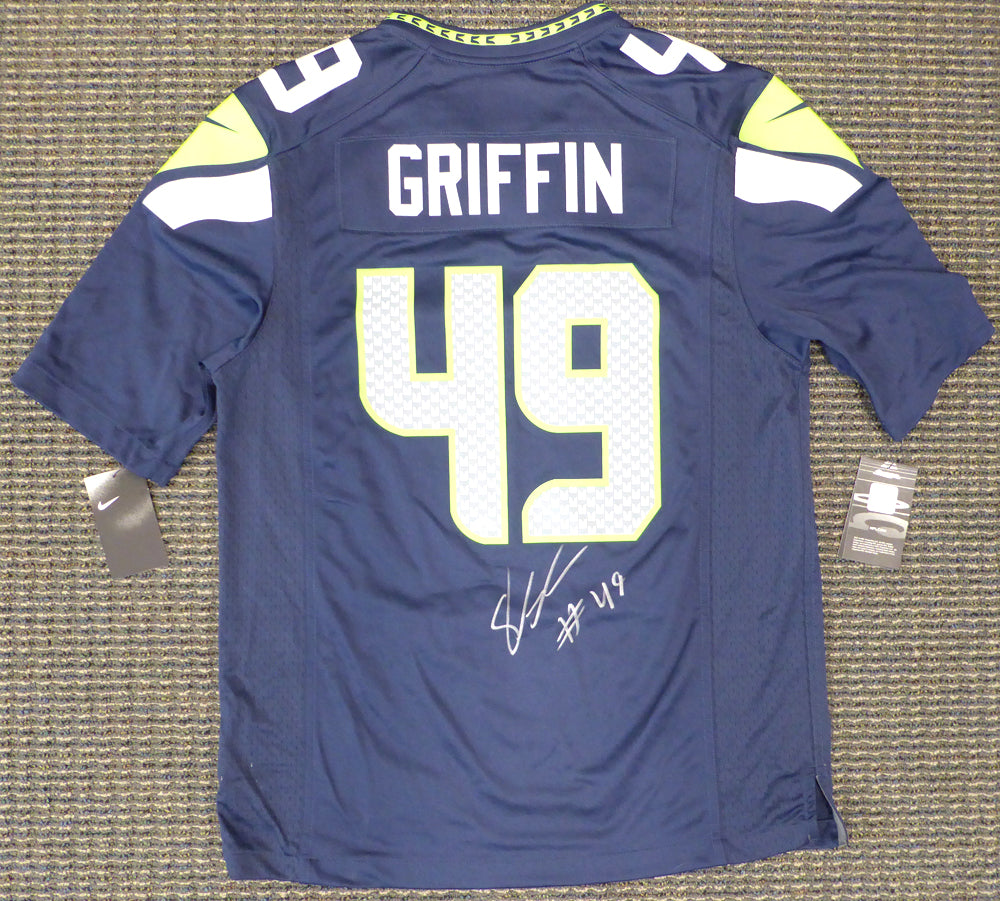 Seattle Seahawks Shaquem Griffin Autographed Blue Nike Jersey Size M MCS Holo Stock #134401