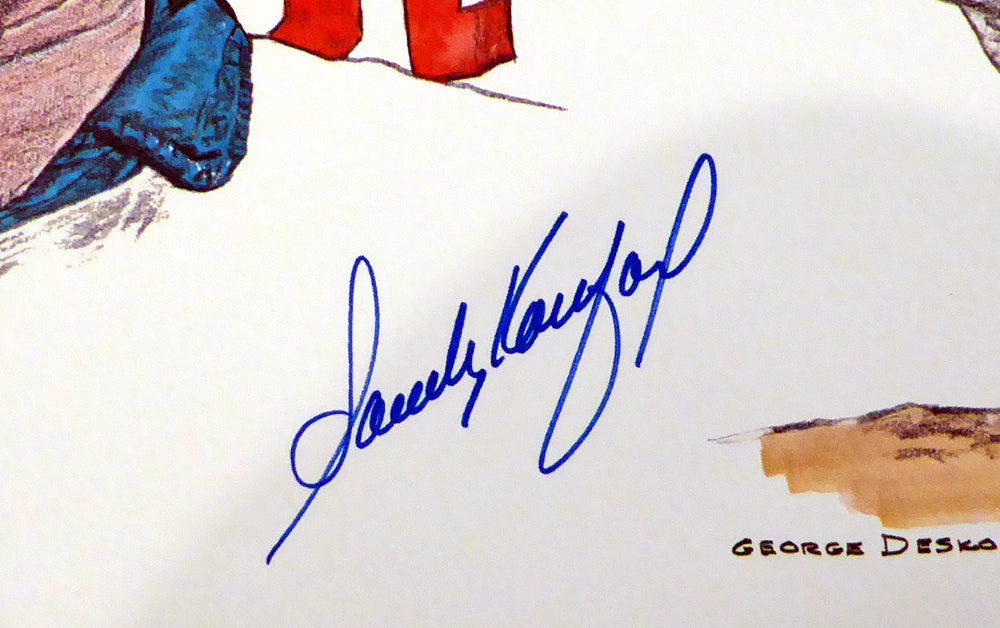 Sandy Koufax Autographed 18x24 Lithograph Los Angeles Dodgers Beckett BAS Stock #135227