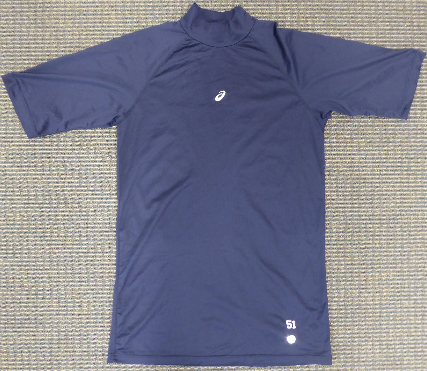 Unsigned Ichiro Suzuki Seattle Mariners Navy Short Sleeve Game Used Asics Under Shirt IS Holo Stock #175770