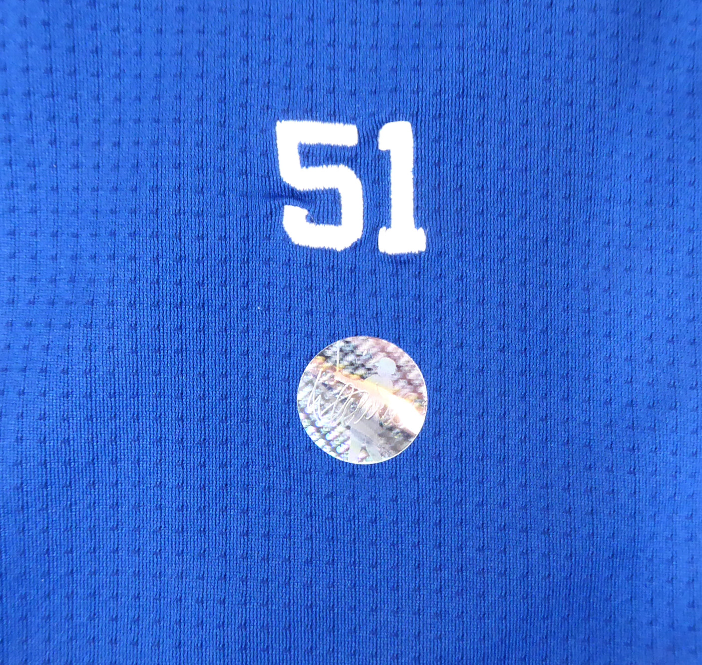 Unsigned Ichiro Suzuki Seattle Mariners Blue Short Sleeve Game Used Under Shirt IS Holo Stock #175769