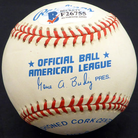 Joe Ginsberg Autographed Official AL Baseball Boston Red Sox, Detroit Tigers Beckett BAS #F26755