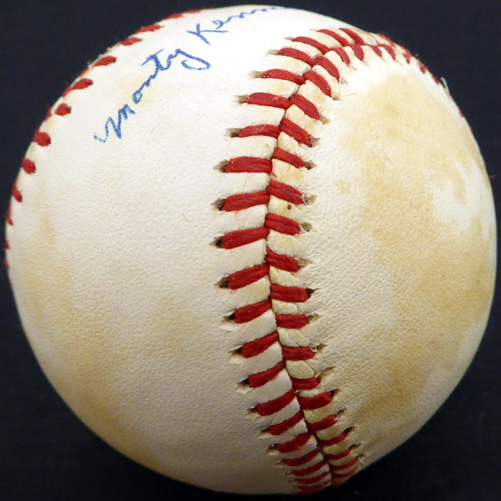 Monte "Monty" Kennedy Autographed Official OL Baseball New York Giants Beckett BAS #F29360
