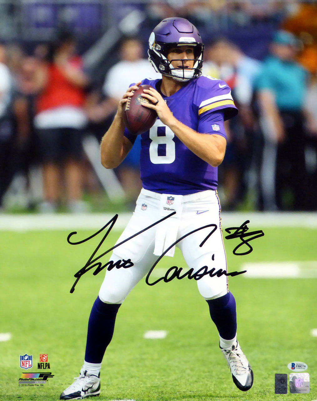 Kirk Cousins Autographed 16x20 Photo Minnesota Vikings Beckett BAS Stock #147617