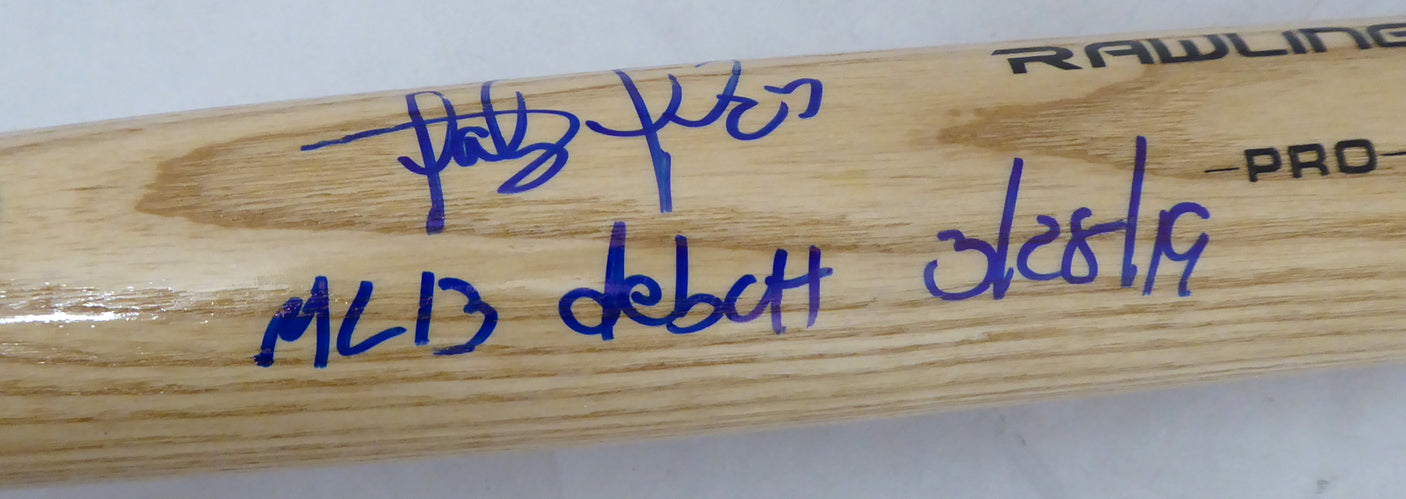 Fernando Tatis Jr. Autographed Blonde Rawlings Bat San Diego Padres "MLB Debut 3-28-19" Beckett BAS Stock #181111