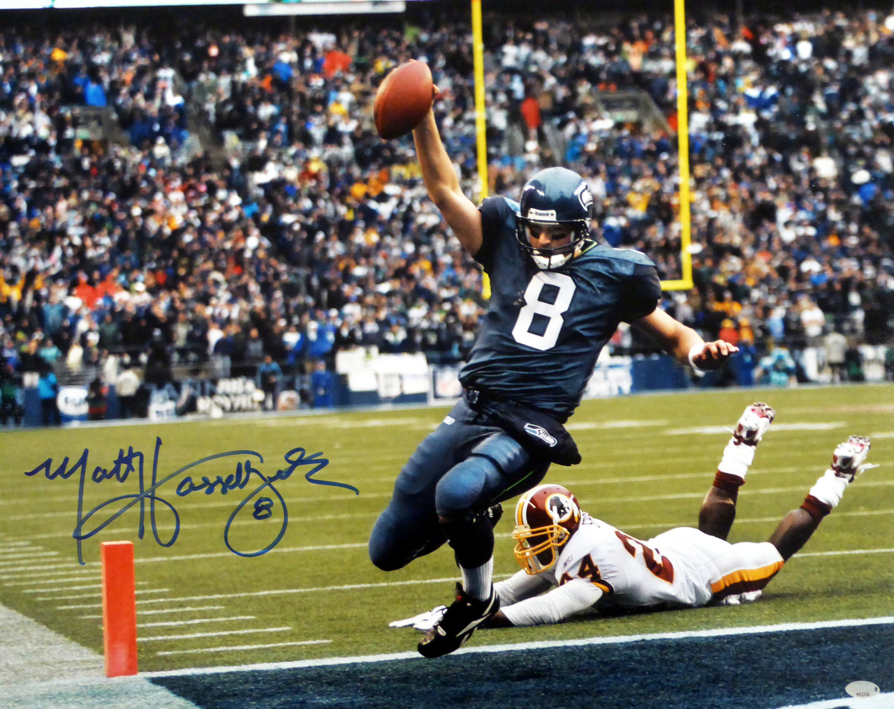 Matt Hasselbeck Autographed Seattle Seahawks 16x20 Photo MCS Holo Stock #111400