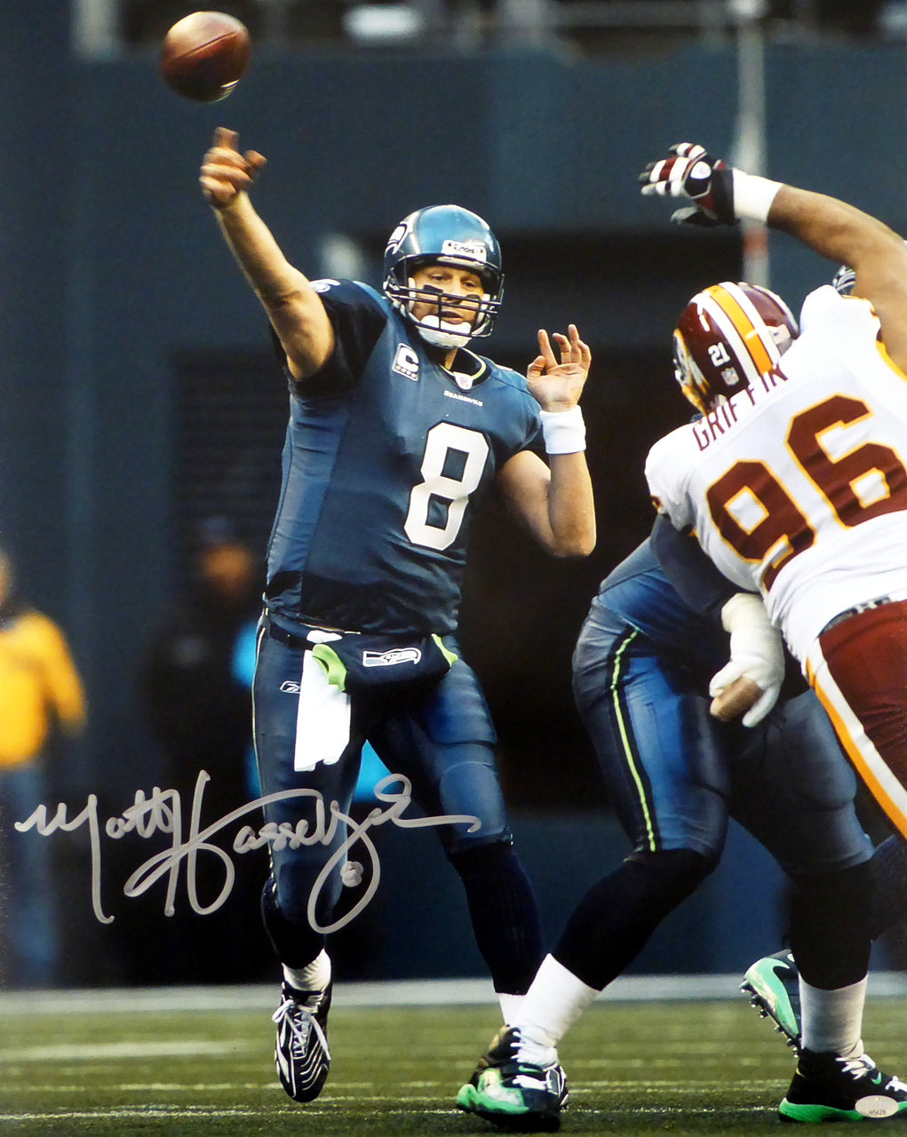 Matt Hasselbeck Autographed Seattle Seahawks 16x20 Photo MCS Holo Stock #111402