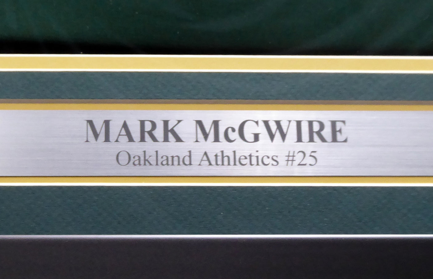 Oakland Athletics Mark McGwire Autographed Framed Green Jersey JSA Stock #185079