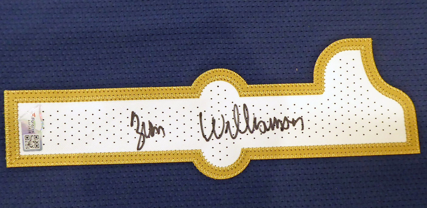 New Orleans Pelicans Zion Williamson Autographed Authentic Blue Nike Jersey Size 48 Fanatics Holo Stock #185354