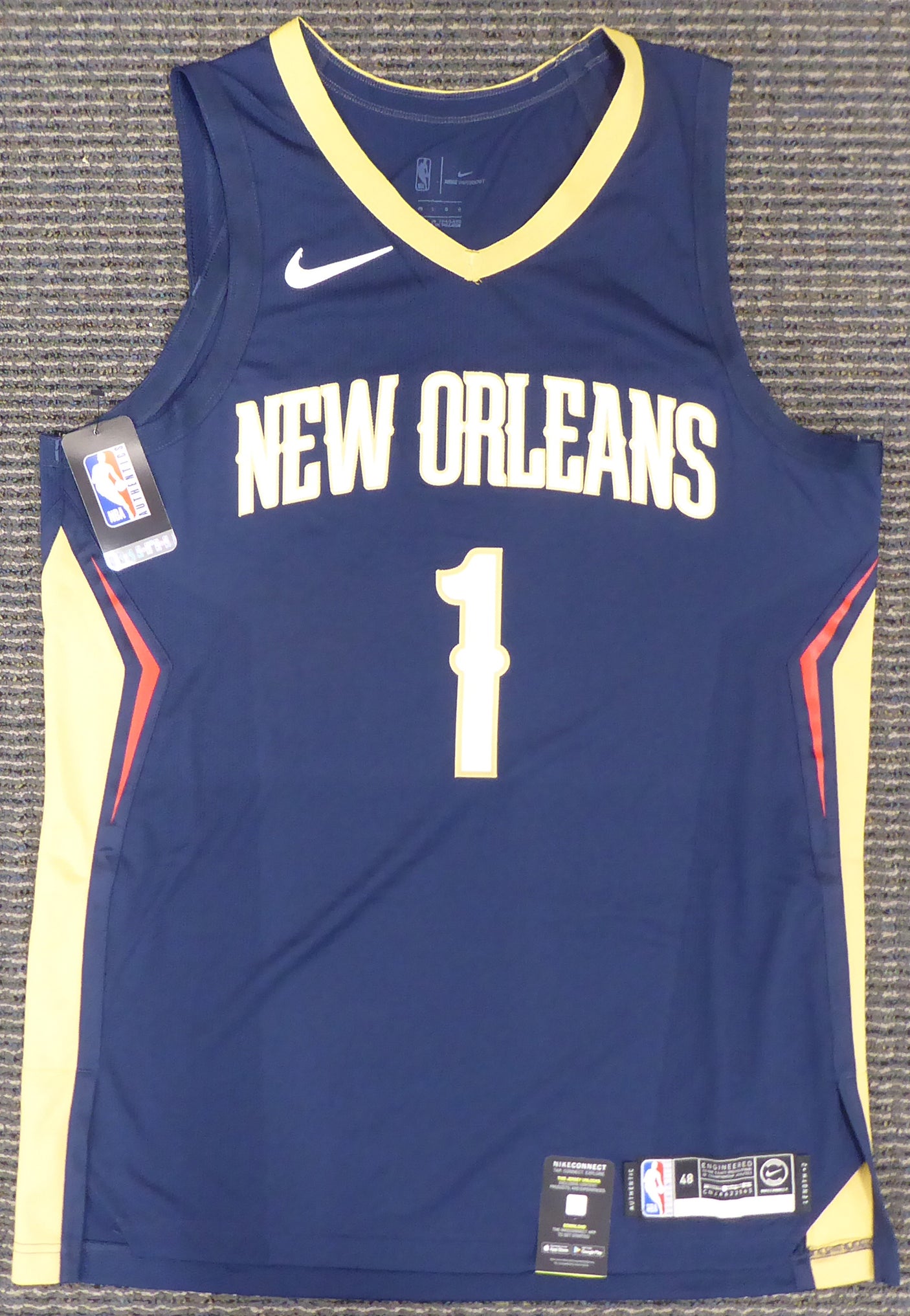 New Orleans Pelicans Zion Williamson Autographed Authentic Blue Nike Jersey Size 48 Fanatics Holo Stock #185354