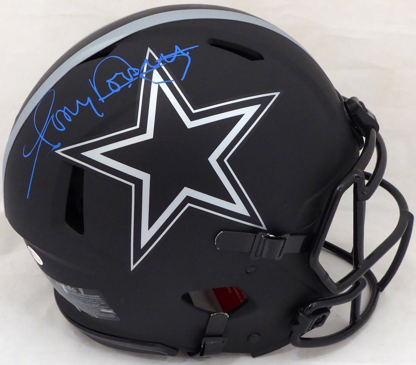 Tony Dorsett Autographed Dallas Cowboys Eclipse Black Full Size Authentic Speed Helmet Beckett BAS #WE12147