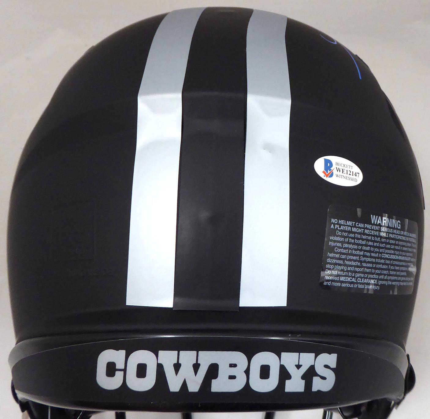 Tony Dorsett Autographed Dallas Cowboys Eclipse Black Full Size Authentic Speed Helmet Beckett BAS #WE12147