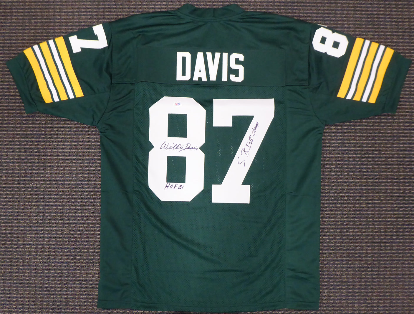 Green Bay Packers Willie Davis Autographed Green Jersey "HOF 81 & SB I II Champs" PSA/DNA Stock #187484