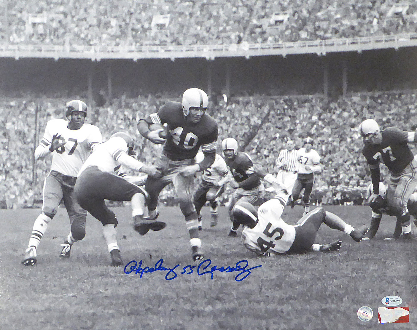 Howard "Hopalong" Cassady Autographed 16x20 Photo Ohio State Buckeyes In Blue Beckett BAS Stock #179075