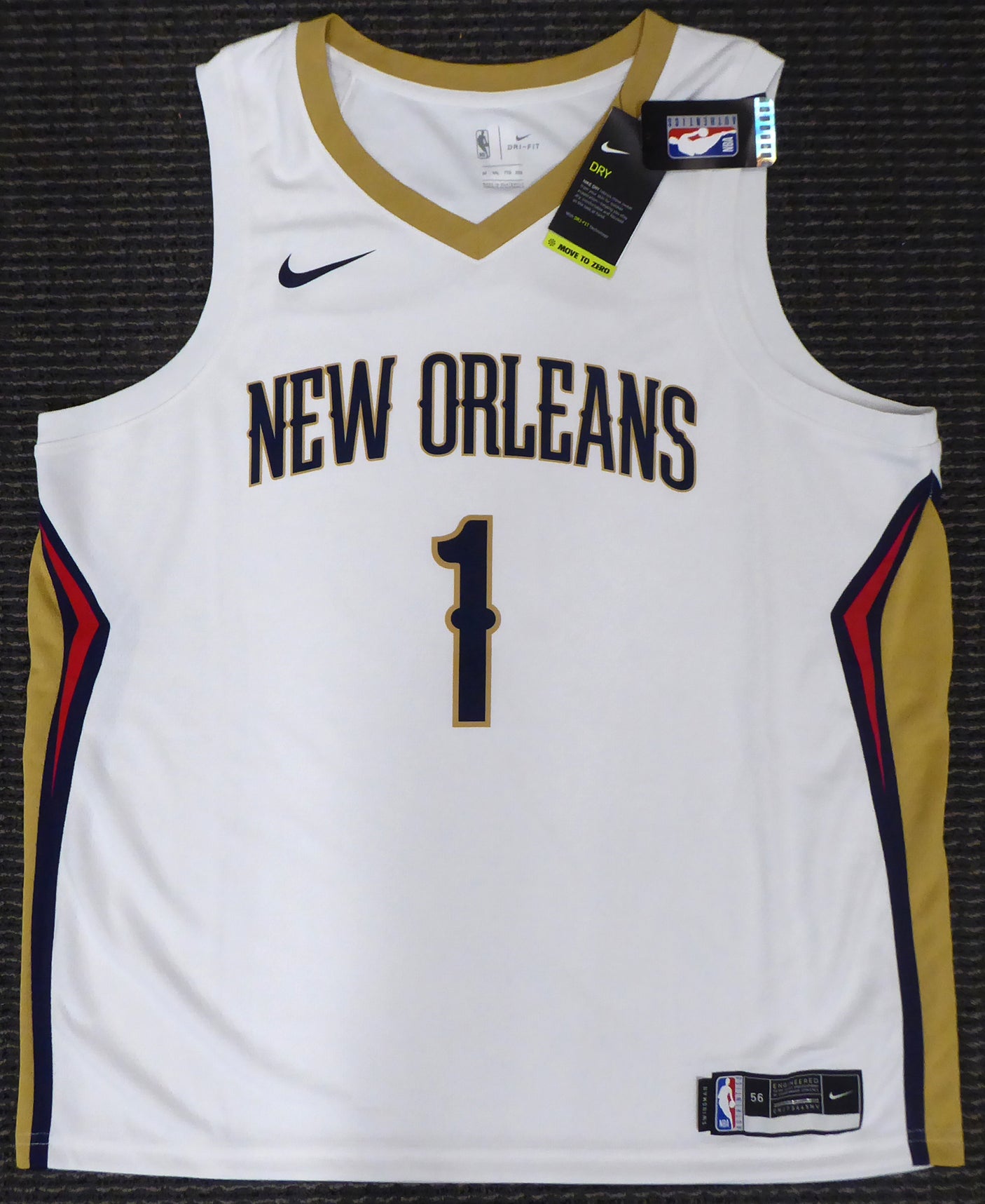 New Orleans Pelicans Zion Williamson Autographed Authentic White Nike Jersey Size 56 Fanatics Holo #A853357