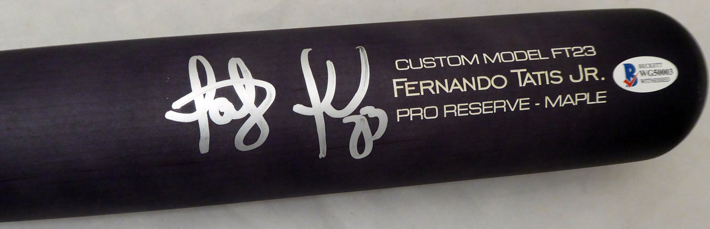 Fernando Tatis Jr. Autographed Matte Black Victus Game Model Bat San Diego Padres Beckett BAS Stock #189446