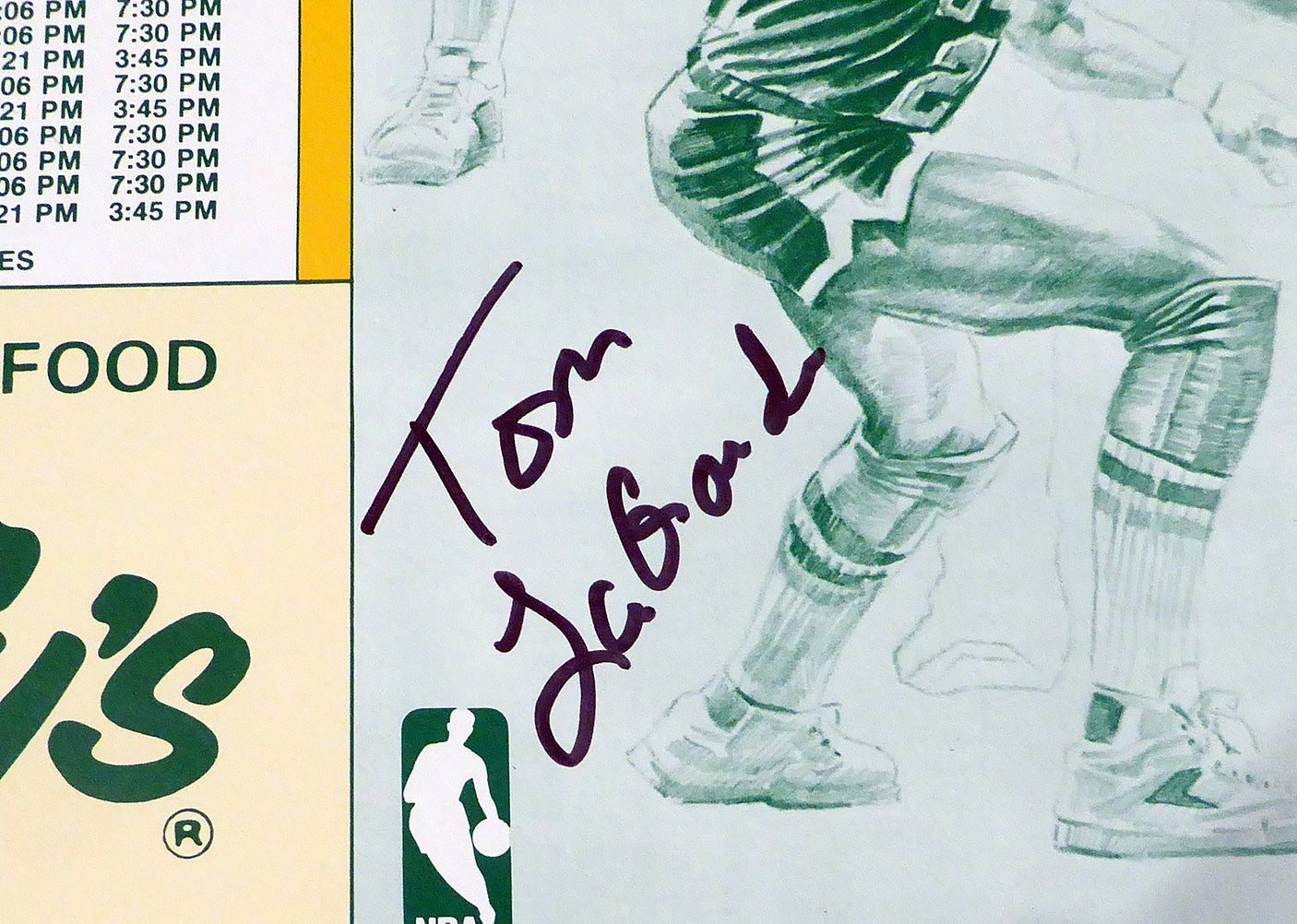 1978-79 NBA Champions Seattle Supersonics Autographed 19x25 Poster Photo With 9 Total Signatures Including Fred Brown & Lenny Wilkens MCS Holo #51074