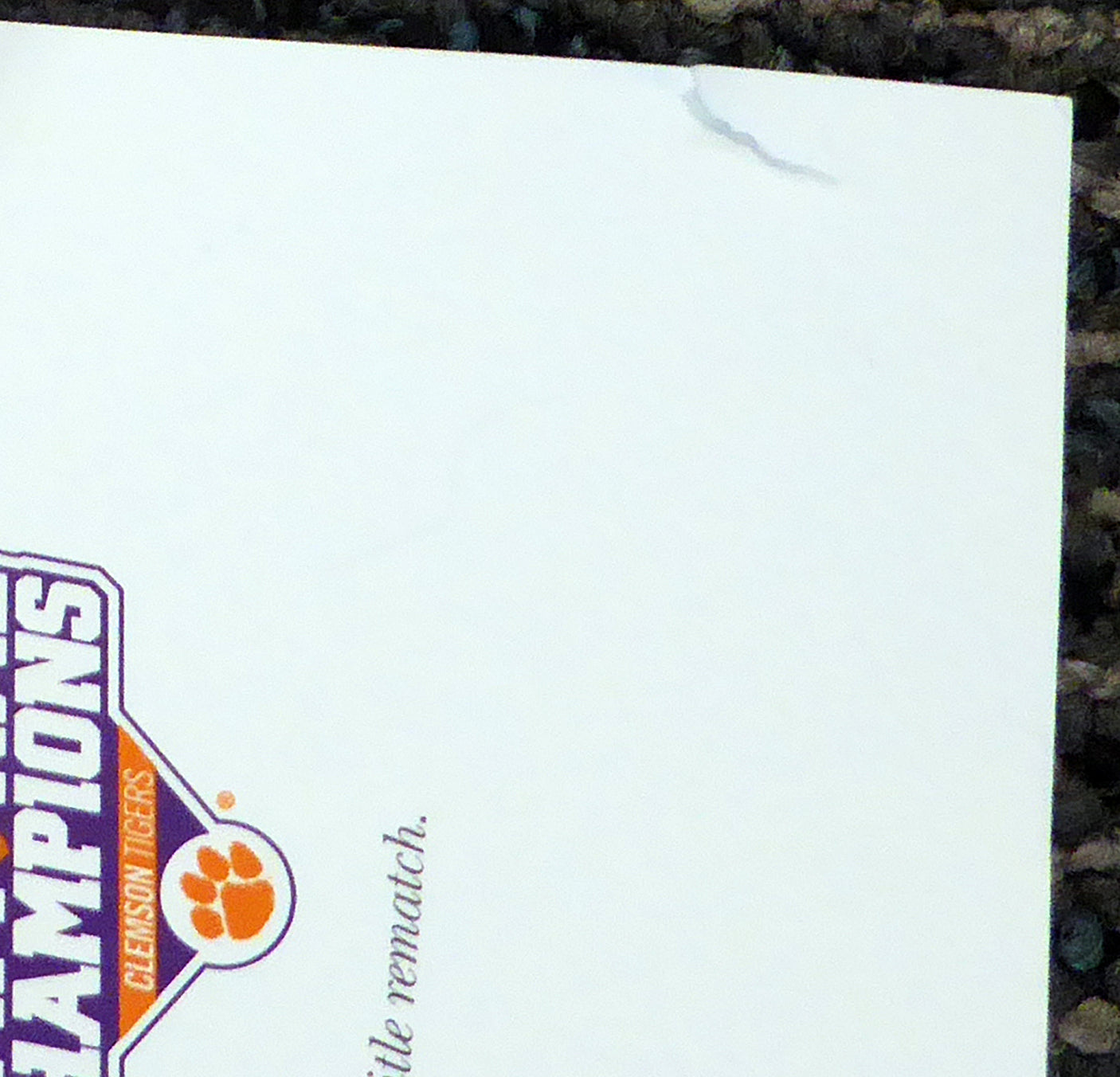 Deshaun Watson Autographed 13x40 Panoramic Photo Clemson Tigers 2016 National Champs (Minor Tear) Beckett BAS #I13261