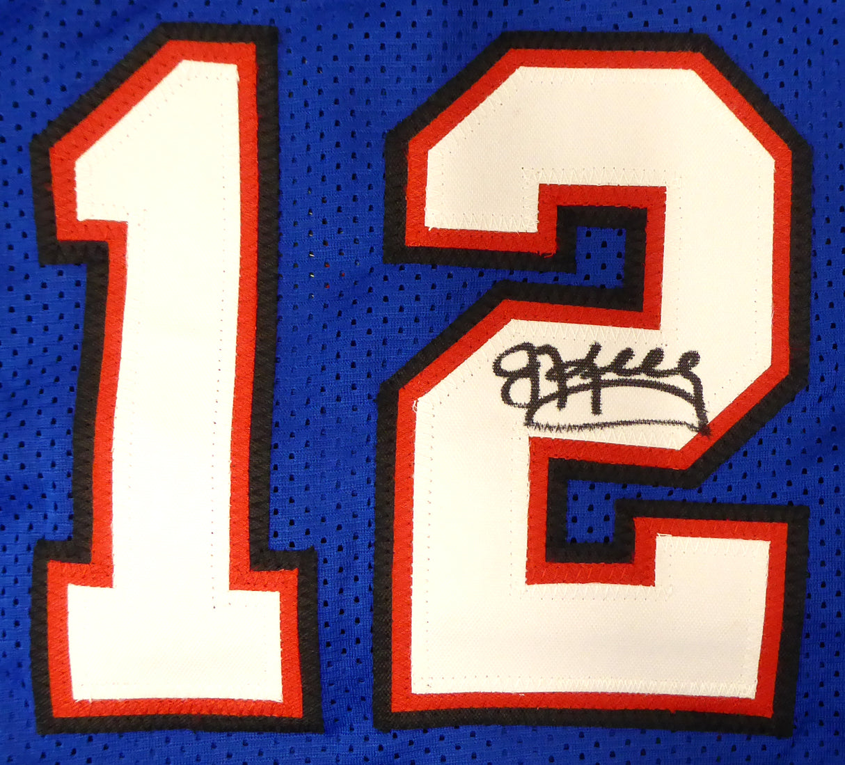 Buffalo Bills Team Greats Autographed Blue Jersey With 3 Signatures Including Jim Kelly, Thurman Thomas & Andre Reed Beckett BAS Stock #191972