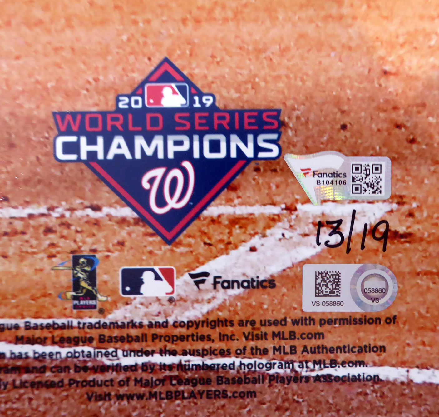 Anthony Rendon Autographed 16x20 Photo Washington Nationals With Stats #/19 MLB Holo Stock #194855