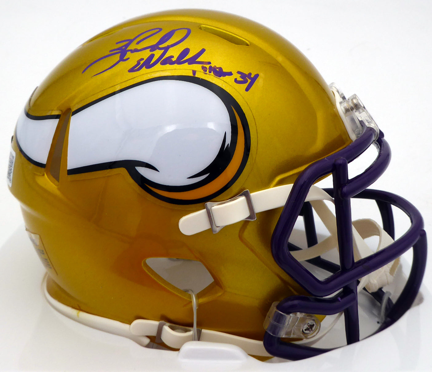 Herschel Walker Autographed Minnesota Vikings Yellow Flash Speed Mini Helmet Beckett BAS #WS27098