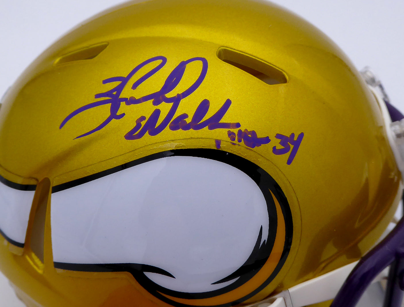 Herschel Walker Autographed Minnesota Vikings Yellow Flash Speed Mini Helmet Beckett BAS #WS27098