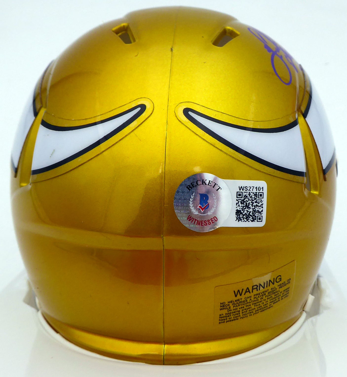 Herschel Walker Autographed Minnesota Vikings Yellow Flash Speed Mini Helmet Beckett BAS #WS27101