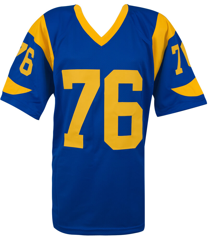 Orlando Pace Signed Blue & Yellow Throwback Custom Football Jersey w/HOF'16