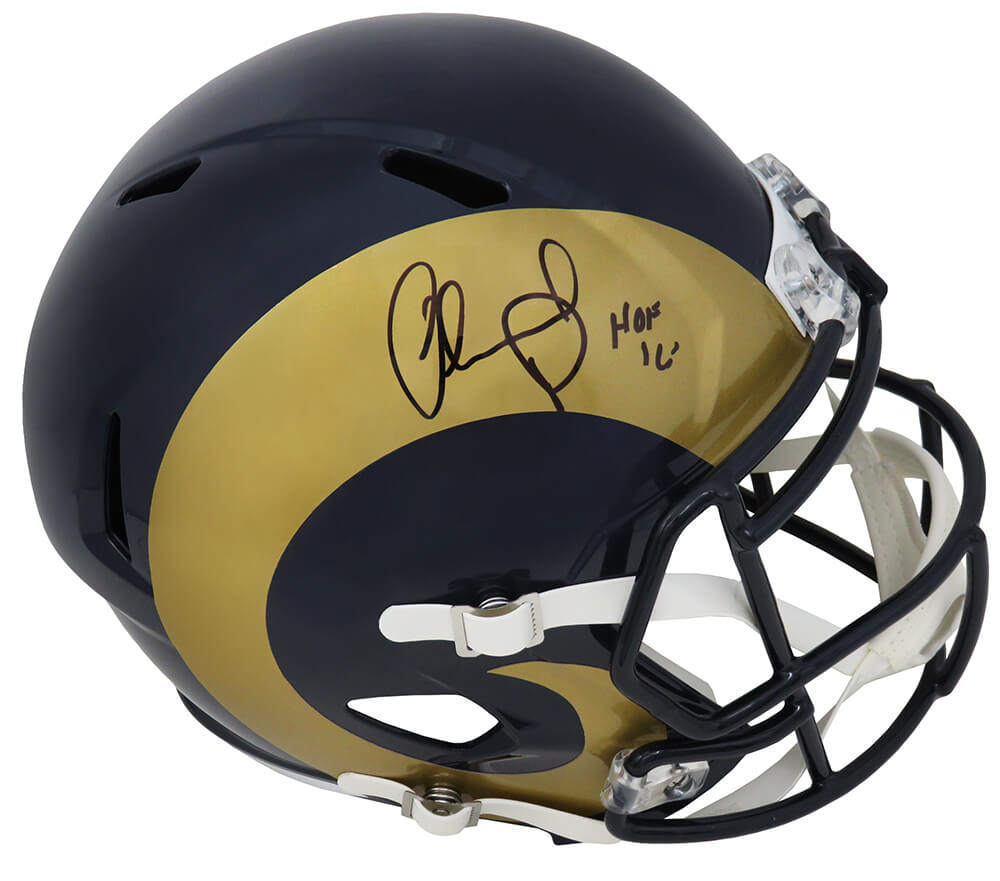 Orlando Pace Signed Rams 2000's Style Throwback Riddell Full Size Speed Replica Helmet w/HOF'16