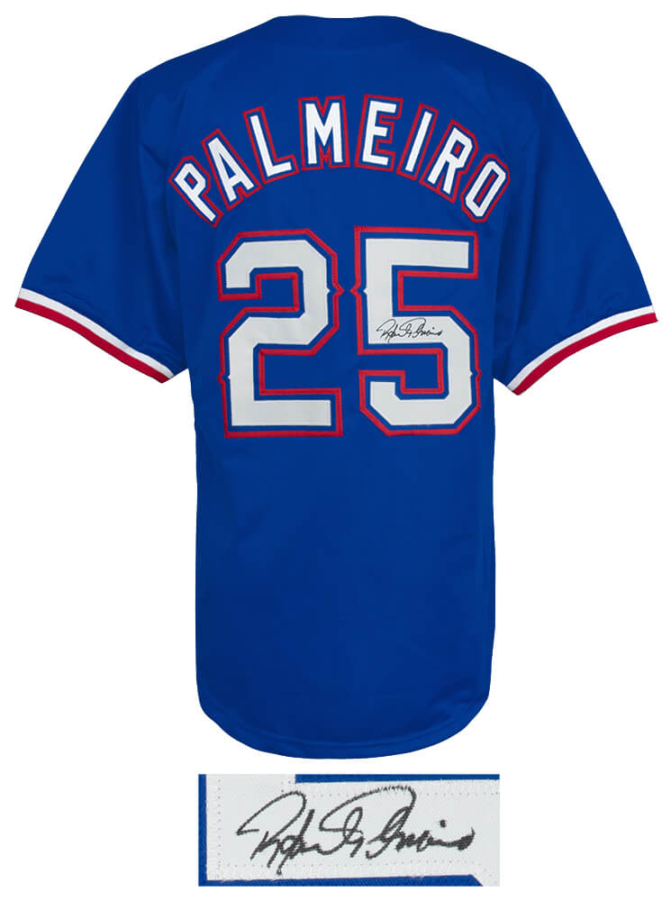 Rafael Palmeiro Signed Blue Custom Baseball Jersey
