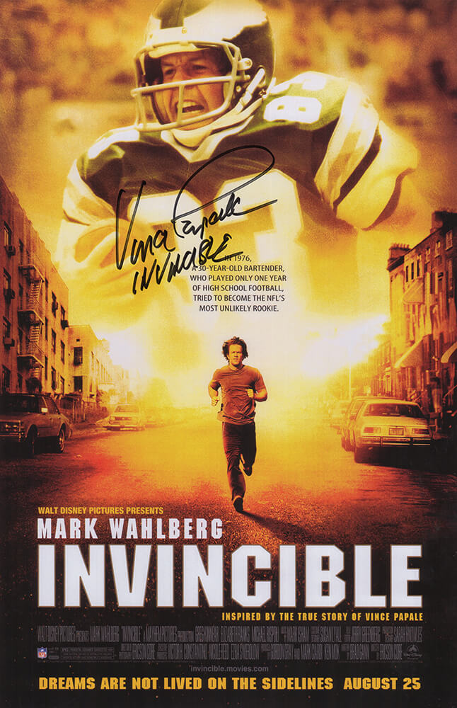 Vince Papale Signed Invincible 11x17 Movie Poster w/Invincible