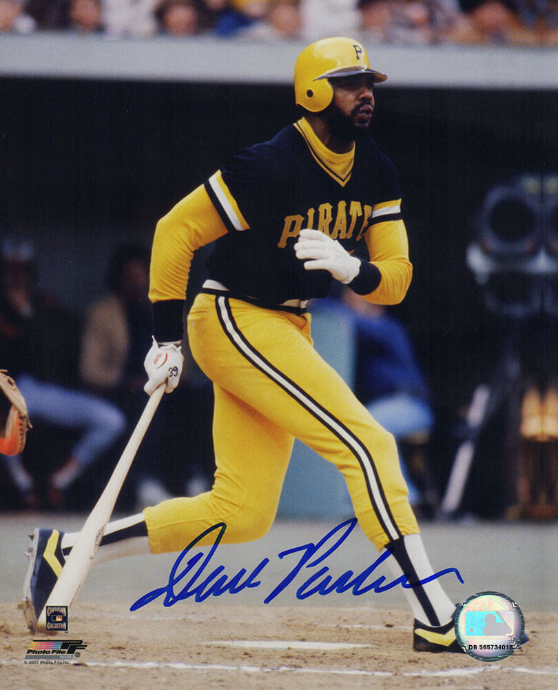 Dave Parker Signed Pittsburgh Pirates Black Jersey Batting Action 8x10 Photo