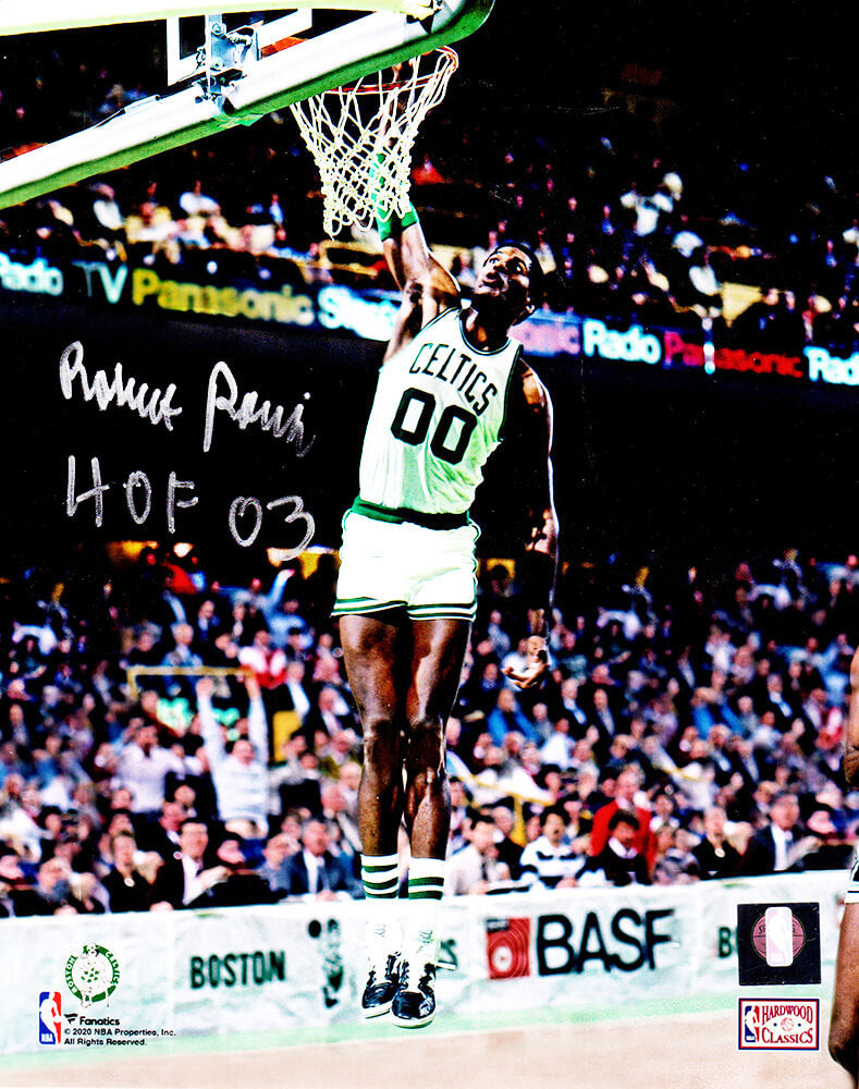 Robert Parish Signed Boston Celtics Dunk 8x10 Photo w/HOF'03