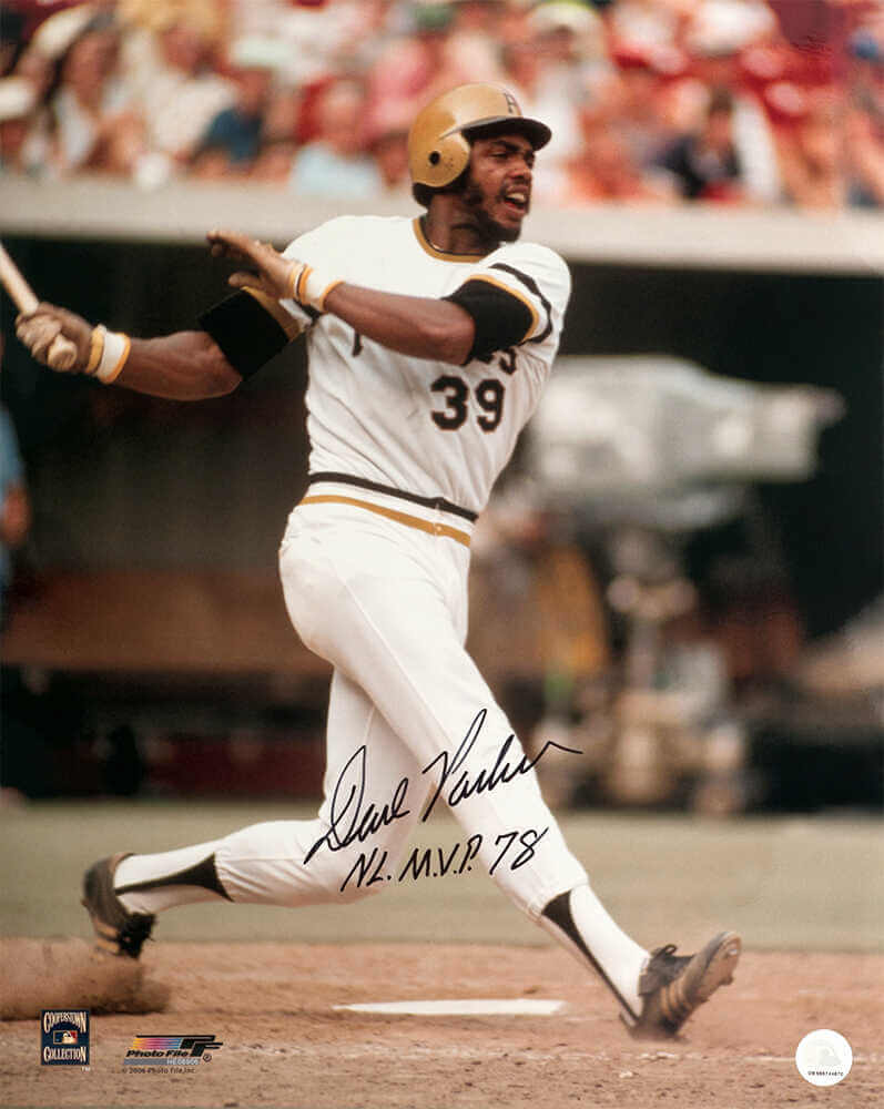 Dave Parker Signed Pittsburgh Pirates White Jersey Action 16x20 Photo w/NL MVP 78