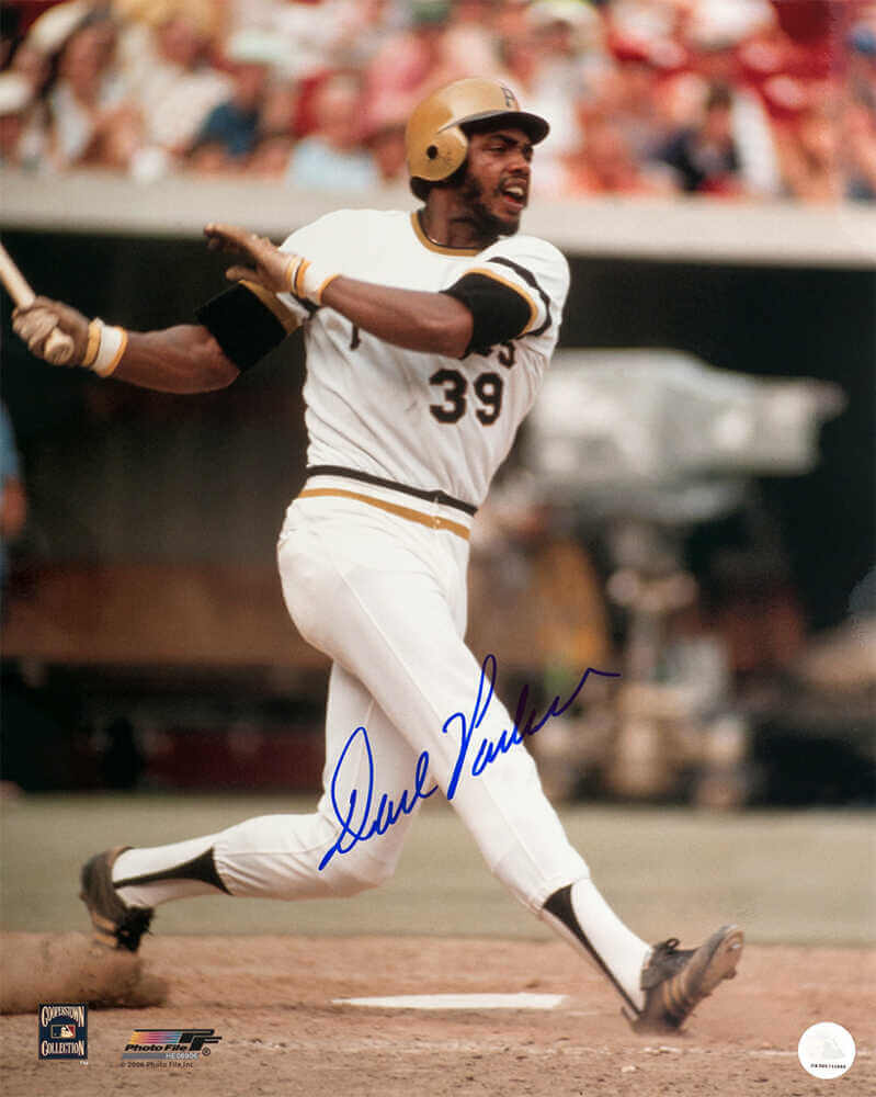 Dave Parker Signed Pittsburgh Pirates White Jersey Action 16x20 Photo (In Blue)