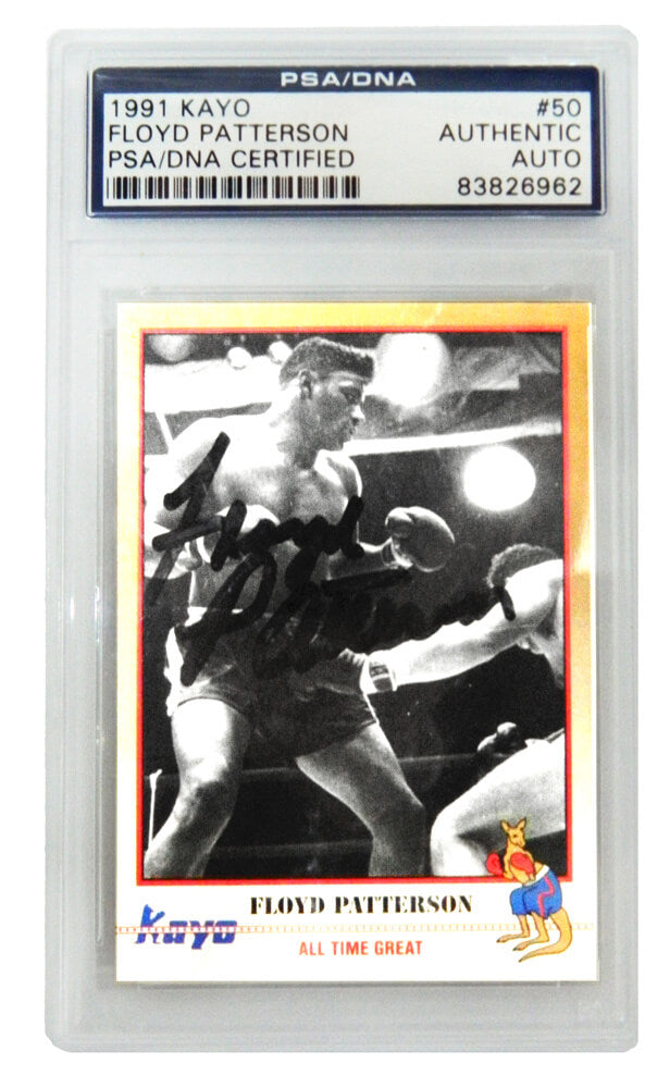 Floyd Patterson Signed 1991 Kayo Boxing Trading Card #50 (PSA/DNA - Encapsulated)