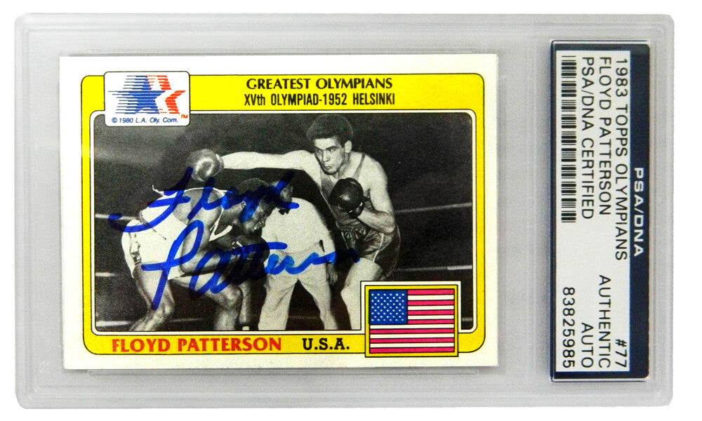 Floyd Patterson Signed 1983 Topps Olympians Boxing Trading Card #77 (PSA/DNA - Encapsulated)